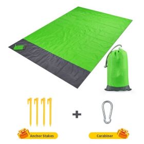 2x2.1m Waterproof Pocket Beach Blanket Folding Camping Mat Mattress Portable Lightweight Mat Outdoor Picnic Mat Sand Beach Mat (Color: Light Green, size: 140x200cm)