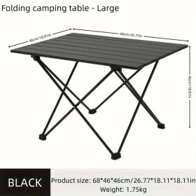 Portable folding aluminum table for outdoor picnics, camping and barbecues.This is a simple and laid back aluminum table available in large (size: Bigger)